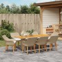 Juego de Comedor Jardín Beige de 9 Piezas de Ratán Sintético by , Garden tables - Ref: Foro24-3261632, Price: 1,00 €, Discoun...