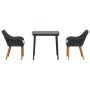 Juego de Comedor de Jardín de 3 Piezas Ratán Poli Negro | Foro24.es | Tu tienda online para hogar, jardín y más Foro24.es