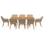 Juego de Comedor Jardín Beige de 9 Piezas de Ratán Sintético by , Garden tables - Ref: Foro24-3261632, Price: 1,00 €, Discoun...