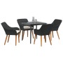 Juego de Comedor de Jardín de 5 Piezas Ratan Poliéster Negro | Foro24.es | Tu tienda online para hogar, jardín y más Foro24.es