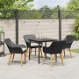 Juego de Comedor de Jardín de 5 Piezas Ratan Poliéster Negro | Foro24.es | Tu tienda online para hogar, jardín y más Foro24.es