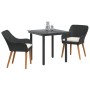 Juego de Comedor de Jardín de 3 Piezas Ratán Poliéster Negro | Foro24.es | Tu tienda online para hogar, jardín y más Foro24.es