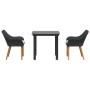 Juego de Comedor de Jardín de 3 Piezas Ratán Poliéster Negro | Foro24.es | Tu tienda online para hogar, jardín y más Foro24.es