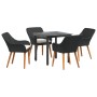 Conjunto de Comedor de Jardín de 5 Piezas en Ratán Negro | Foro24.es | Tu tienda online para hogar, jardín y más Foro24.es