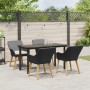 Juego de Comedor de Jardín de 5 Piezas Poliratán Negro by , Garden tables - Ref: Foro24-3261672, Price: 592,02 €, Discount: %