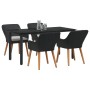 Juego de Comedor de 5 Piezas Negro de Poliratán | Foro24.es | Tu tienda online para hogar, jardín y más Foro24.es