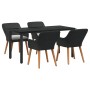 Juego de Comedor de 5 Piezas Negro de Poliratán | Foro24.es | Tu tienda online para hogar, jardín y más Foro24.es