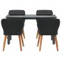 Juego de Comedor de Jardín de 5 Piezas Poliratán Negro by , Garden tables - Ref: Foro24-3261672, Price: 592,02 €, Discount: %