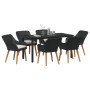 Juego de Comedor de Jardín de 7 Piezas Ratán Poliéster Negro | Foro24.es | Tu tienda online para hogar, jardín y más Foro24.es