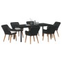 Conjunto de Comedor de Jardín de 7 Piezas Negro de Polirratán | Foro24.es | Tu tienda online para hogar, jardín y más Foro24.es