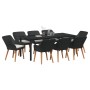 Juego de Comedor de Jardín de 9 Piezas Ratán Poliéster Negro | Foro24.es | Tu tienda online para hogar, jardín y más Foro24.es
