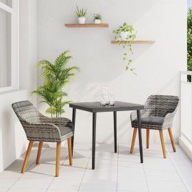 Juego de Comedor de Jardín de 3 Piezas Gris de