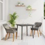 Juego de Comedor de Jardín de 3 Piezas Gris de Ratán Sintético