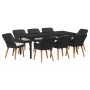 Juego de Comedor de Jardín de 9 Piezas Ratán Poliéster Negro | Foro24.es | Tu tienda online para hogar, jardín y más Foro24.es