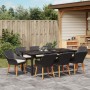 Juego de Comedor de Jardín de 9 Piezas Ratán Poliéster Negro | Foro24.es | Tu tienda online para hogar, jardín y más Foro24.es