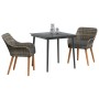 Juego de Comedor de Jardín de 3 Piezas Gris de Ratán Sintético by , Garden tables - Ref: Foro24-3261677, Price: 354,94 €, Dis...