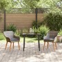 Juego de Comedor de Jardín de 3 Piezas Gris de Ratán Sintético by , Garden tables - Ref: Foro24-3261677, Price: 354,94 €, Dis...