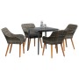 Juego de Comedor de Jardín de 5 Piezas Gris Poliratán | Foro24.es | Tu tienda online para hogar, jardín y más Foro24.es