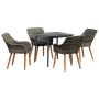 Juego de Comedor de Jardín de 5 Piezas Gris Poliratán | Foro24.es | Tu tienda online para hogar, jardín y más Foro24.es