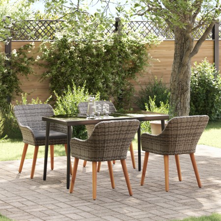 Juego de Comedor de Jardín de 5 Piezas Gris de Ratán Sintético by , Garden tables - Ref: Foro24-3261679, Price: 593,63 €, Dis...
