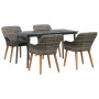 Juego de Comedor de Jardín de 5 Piezas Gris de Ratán Sintético by , Garden tables - Ref: Foro24-3261679, Price: 593,63 €, Dis...