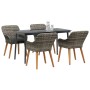 Juego de Comedor de Jardín de 5 Piezas Gris de Ratán Sintético by , Garden tables - Ref: Foro24-3261679, Price: 593,63 €, Dis...