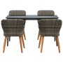 Juego de Comedor de Jardín de 5 Piezas Gris de Ratán Sintético by , Garden tables - Ref: Foro24-3261679, Price: 593,63 €, Dis...