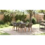 Conjunto de Comedor de Jardín de 5 Piezas Gris de Ratán