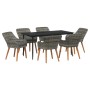 Conjunto de Comedor de Jardín de 7 Piezas de Ratán Poliéster Gris | Foro24.es | Tu tienda online para hogar, jardín y más Foro24.es