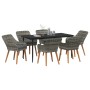 Conjunto de Comedor de Jardín de 7 Piezas de Ratán Poliéster Gris | Foro24.es | Tu tienda online para hogar, jardín y más Foro24.es