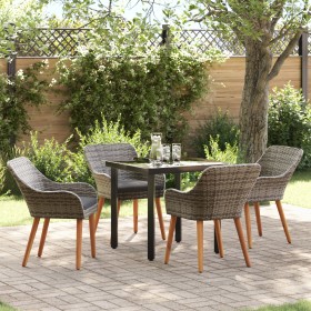 Juego de Comedor de Jardín de 5 Piezas Ratán Gris by , Garden tables - Ref: Foro24-3261685, Price: 553,01 €, Discount: %