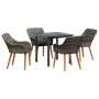 Juego de Comedor de Jardín de 5 Piezas Ratán Gris by , Garden tables - Ref: Foro24-3261685, Price: 553,01 €, Discount: %