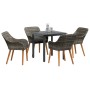 Juego de Comedor de Jardín de 5 Piezas Ratán Gris by , Garden tables - Ref: Foro24-3261685, Price: 553,01 €, Discount: %