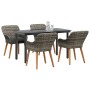 Juego de Comedor de Jardín de 5 Piezas Gris de Ratán Sintético | Foro24.es | Tu tienda online para hogar, jardín y más Foro24.es