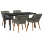 Conjunto de Comedor de Jardín de 5 Piezas en Ratán Gris | Foro24.es | Tu tienda online para hogar, jardín y más Foro24.es