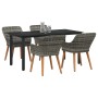 Conjunto de Comedor de Jardín de 5 Piezas en Ratán Gris | Foro24.es | Tu tienda online para hogar, jardín y más Foro24.es