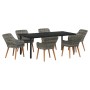 Conjunto de Comedor de Jardín de 7 Piezas de Poliratán Gris | Foro24.es | Tu tienda online para hogar, jardín y más Foro24.es