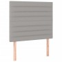 Cama box spring colchón y luces LED tela gris claro 80x200 cm