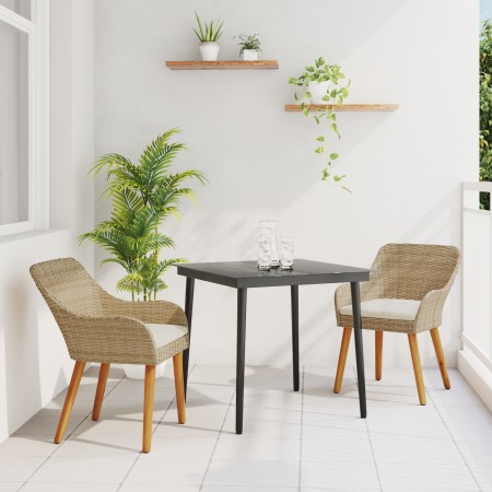 Conjunto de Comedor en Jardín de 3 Piezas Beige de Ratán Sintético | Foro24.es | Tu tienda online para hogar, jardín y más Foro24.es