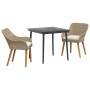 Conjunto de Comedor en Jardín de 3 Piezas Beige de Ratán Sintético | Foro24.es | Tu tienda online para hogar, jardín y más Foro24.es