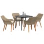 Conjunto de Comedor de Jardín de 5 Piezas Beige de Ratán Poliéster by , Garden tables - Ref: Foro24-3261692, Price: 580,58 €,...