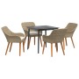 Conjunto de Comedor de Jardín de 5 Piezas Beige de Ratán Poliéster by , Garden tables - Ref: Foro24-3261692, Price: 580,58 €,...