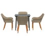 Conjunto de Comedor de Jardín de 5 Piezas Beige de Ratán Poliéster by , Garden tables - Ref: Foro24-3261692, Price: 580,58 €,...