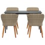 Juego de Comedor de Jardín de 5 Piezas en Ratán Poly Beige | Foro24.es | Tu tienda online para hogar, jardín y más Foro24.es