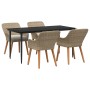 Juego de Comedor de Jardín de 5 Piezas Beige de Ratán Poliéster | Foro24.es | Tu tienda online para hogar, jardín y más Foro24.es