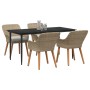 Juego de Comedor de Jardín de 5 Piezas Beige de Ratán Poliéster | Foro24.es | Tu tienda online para hogar, jardín y más Foro24.es