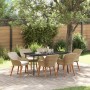 Juego de Comedor de Jardín de 7 Piezas Beige de Ratán Sintético