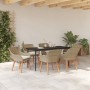 Juego de Comedor de Jardín de 7 Piezas Beige de Ratán Sintético