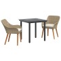 Conjunto de Comedor de Jardín de 3 Piezas Ratán Poliéster Beige | Foro24.es | Tu tienda online para hogar, jardín y más Foro24.es