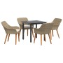 Conjunto de Comedor de Jardín de 5 Piezas en Ratán y Poliéster Beige by , Garden tables - Ref: Foro24-3261699, Price: 553,01 ...